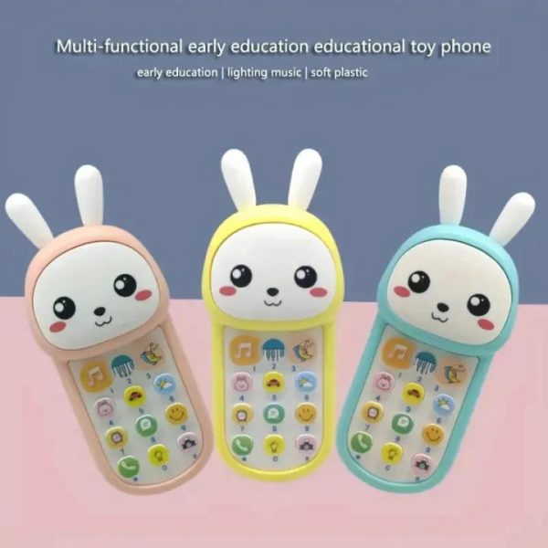 Kids Rabbit Design Puzzle Mobile Phone With Lights Supply