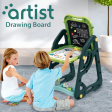 Multi-functional Artistic Drawing Board With Stool - Green on Sale