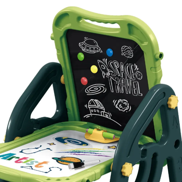 Multi-functional Artistic Drawing Board With Stool - Green on Sale