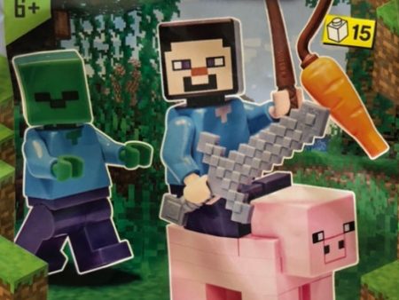 LEGO Minecraft Pig, Steve and Zombie Minifigure Foil Pack Bag Set 662101 Online Hot Sale