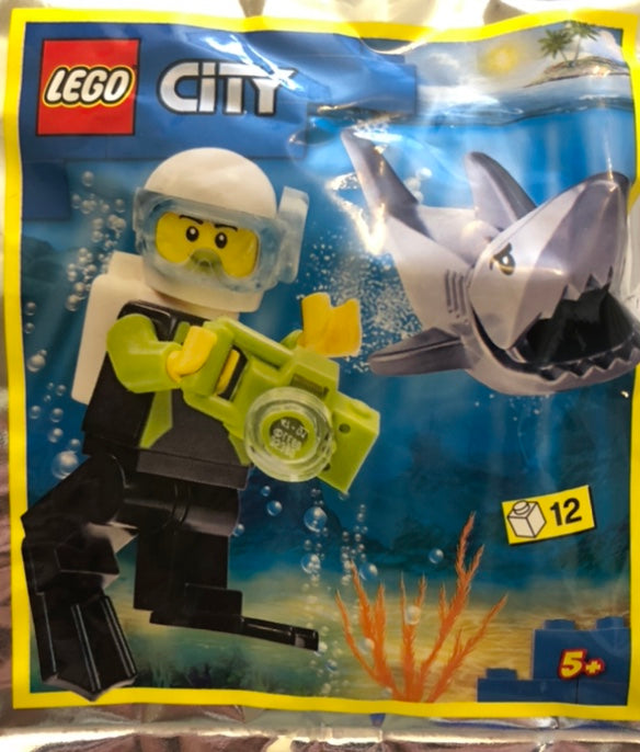 LEGO City Diver and Shark Minifigure Foil Pack Bag Set 952019 Discount