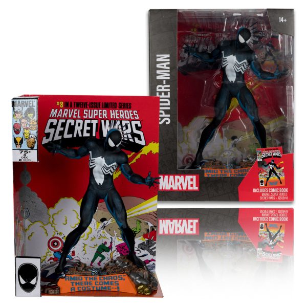 Marvel Collection Spider-Man (Marvel Super Heroes Secret Wars #8) 1:6th Scale Collectible Figure w Scene & Comic - McFarlane Toys For Sale