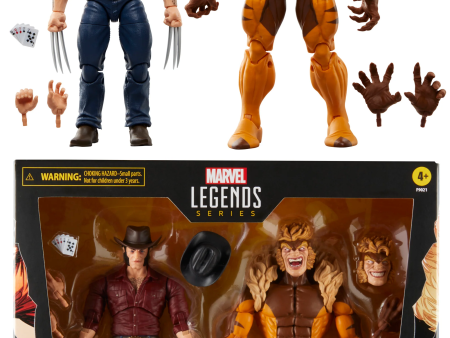 Wolverine 50th Anniversary Marvel Legends Logan vs Sabretooth 6  Inch Action Figure 2 Pack- Hasbro Online Sale